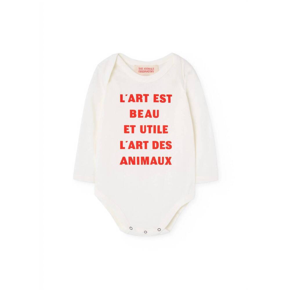 NEW THE ANIMALS OBSERVATORY kids' wasp baby bodysuit in white